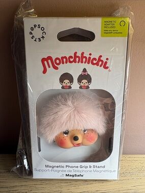 PopSockets x Monchhichi Pink Fuzzy Phone Grip